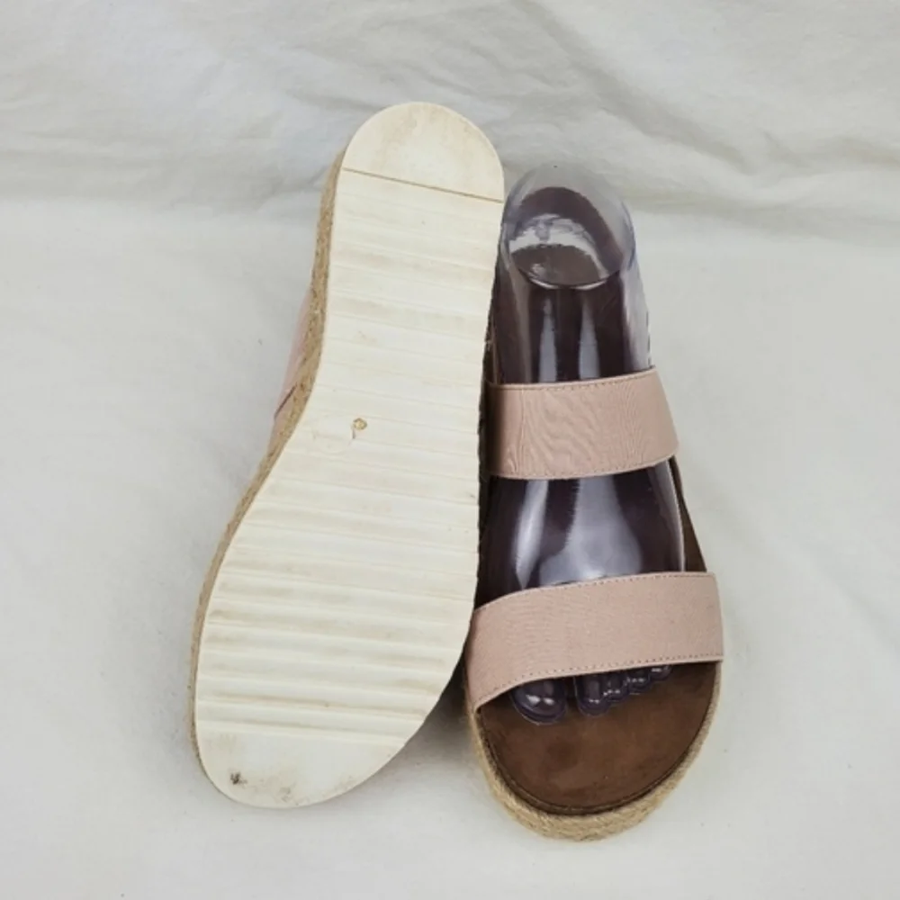 Madden Girl Cybell blush elastic espadrille wedge sandals